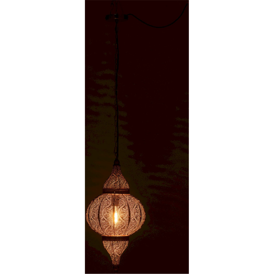 Suspension ronde en métal style oriental