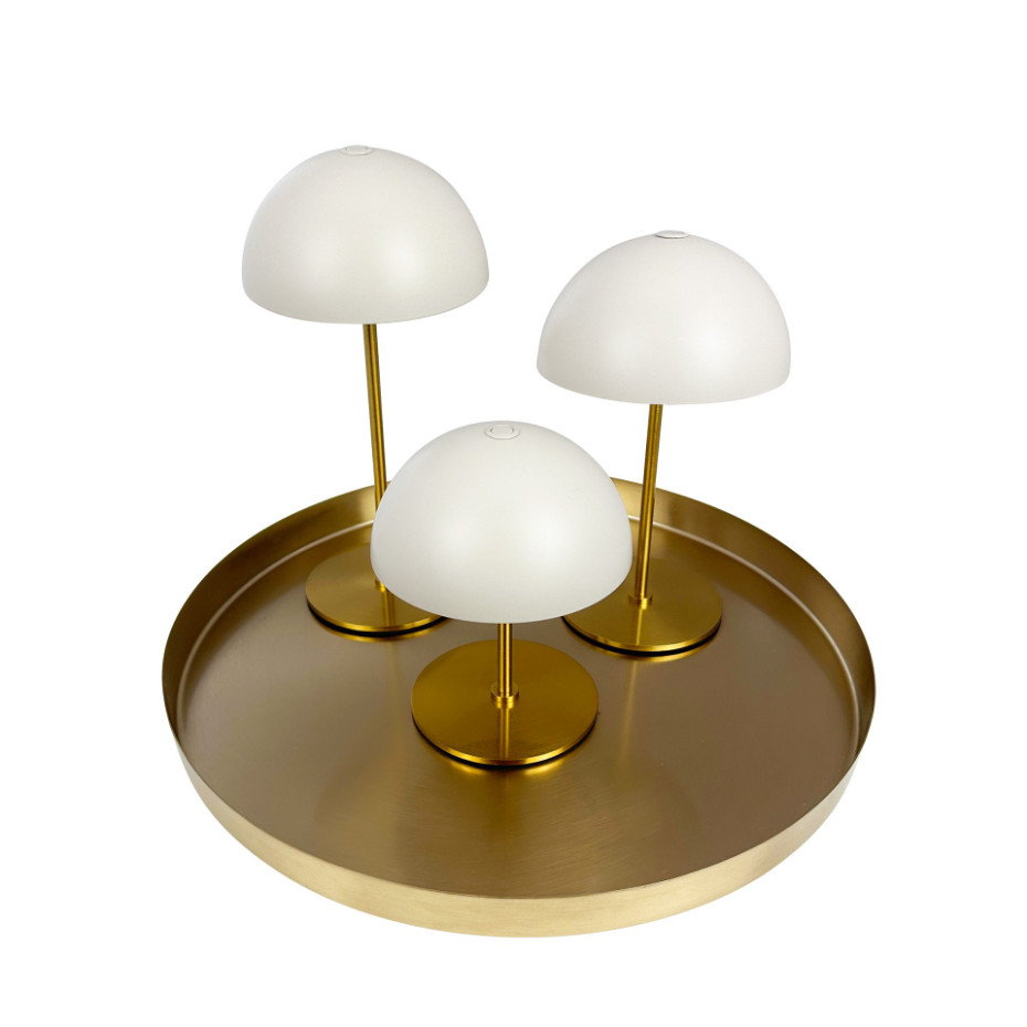 Lampe à poser LED ALONG Lot de 3 + plateau