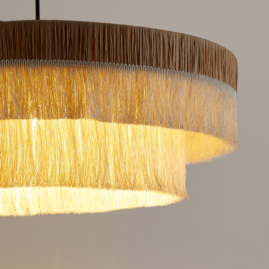 Suspension frangée en raphia Ø50 cm, Kavi