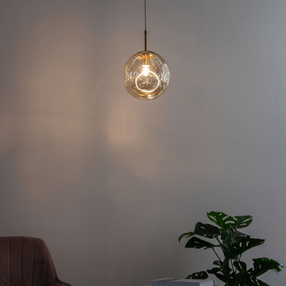 Suspension design en verre et laiton - NOUROT