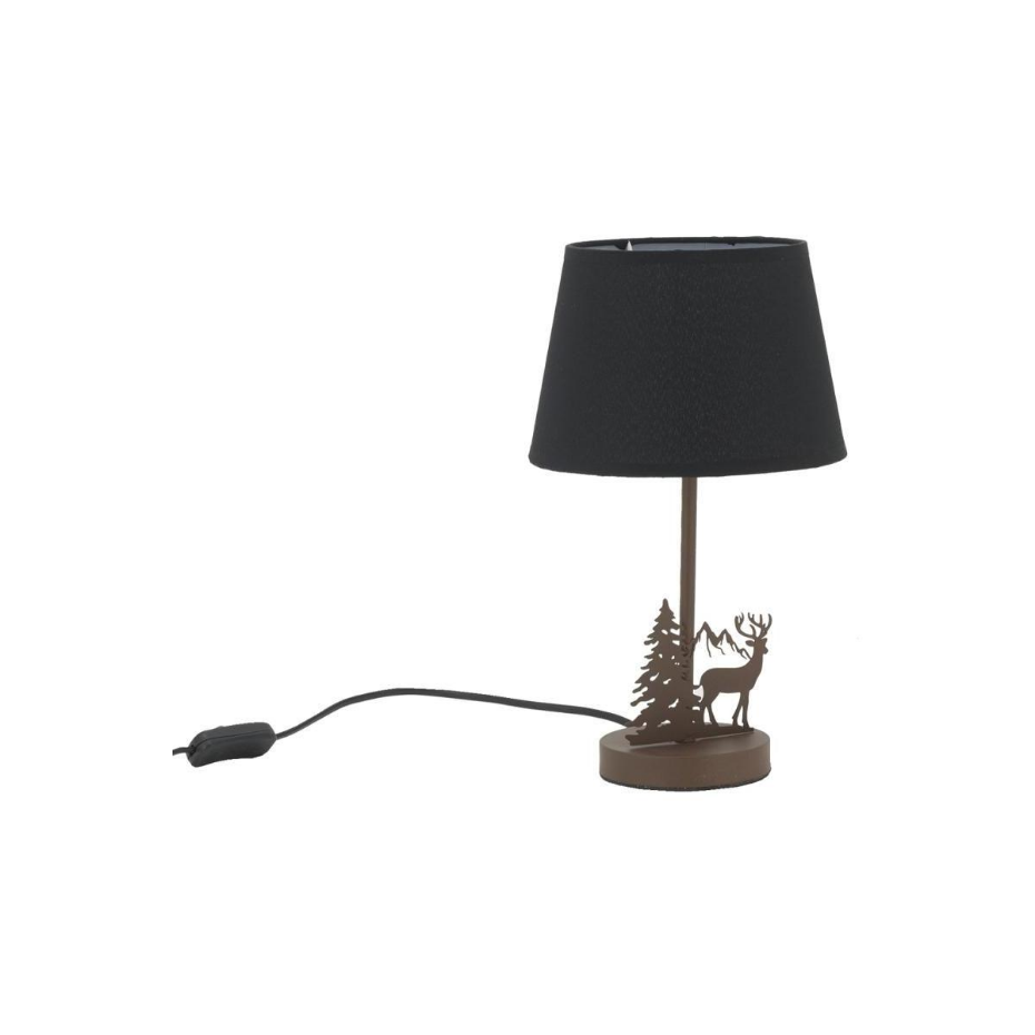 Lampe en métal Cerf avec abat-jour noir