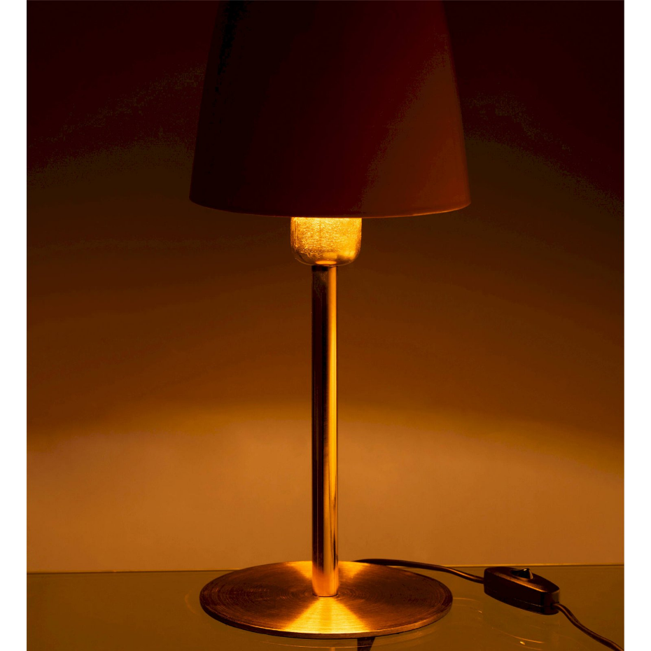 Lampe de table ronde en métal