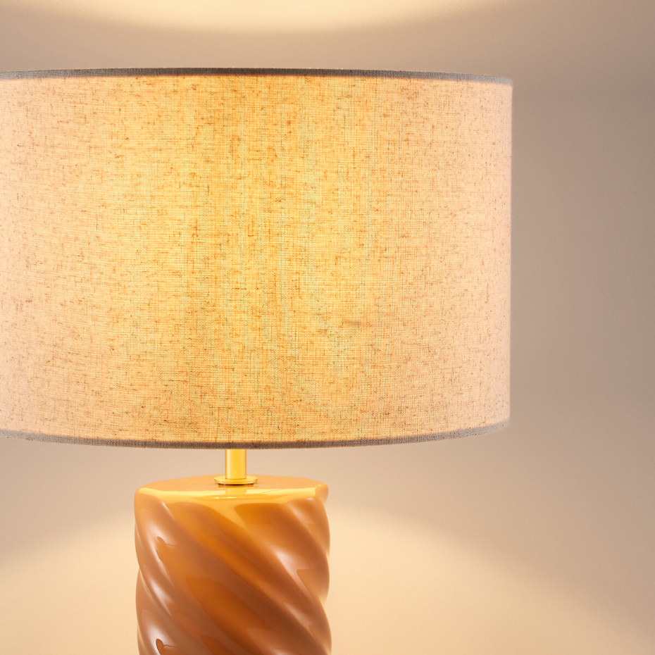 Lampe à poser céramique et lin, Dehen