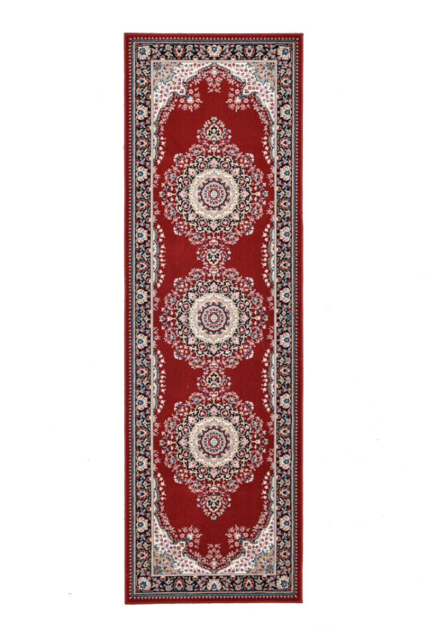 Tapis couloir floral Dolna, tissé, laine, d'orient