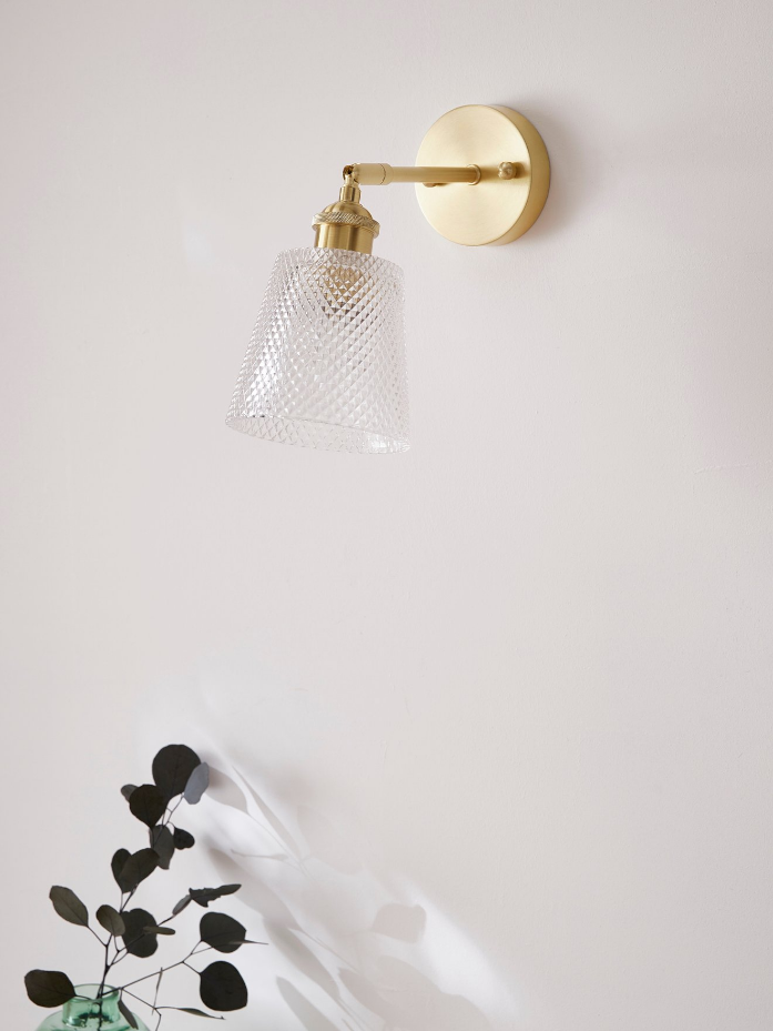 Applique Métal Et Verre Ciselé