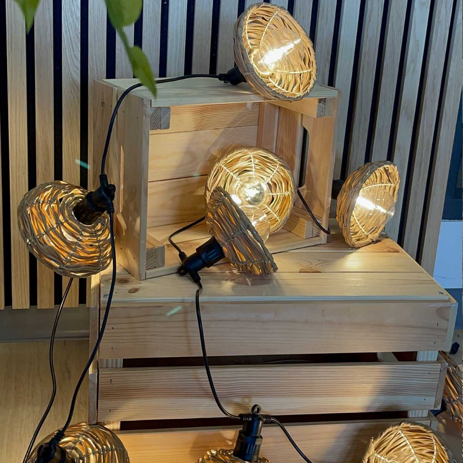 Guirlande poly rotin COTTAGE 10 LED 5.7M