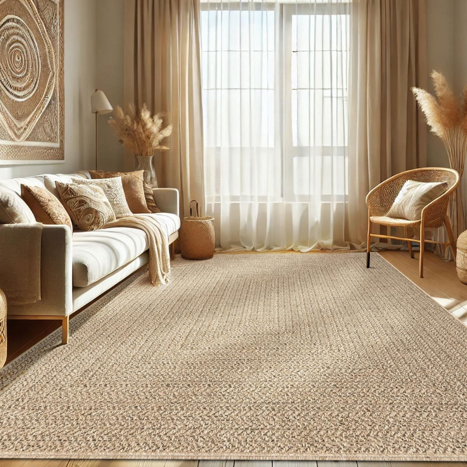 Tapis extérieur intérieur LYN13 REZY aspect jute ton sur ton