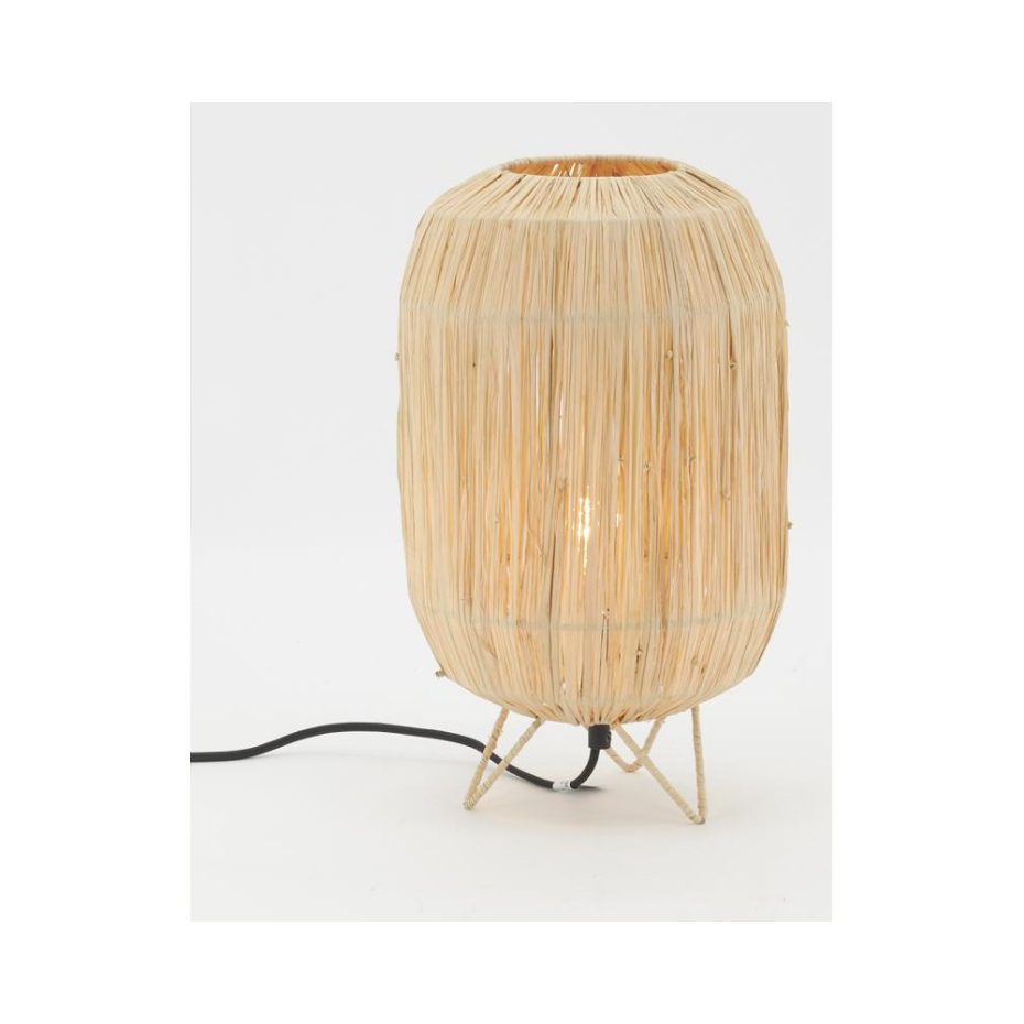 Lampe à poser en raphia Kenya Lampe à poser Naturel