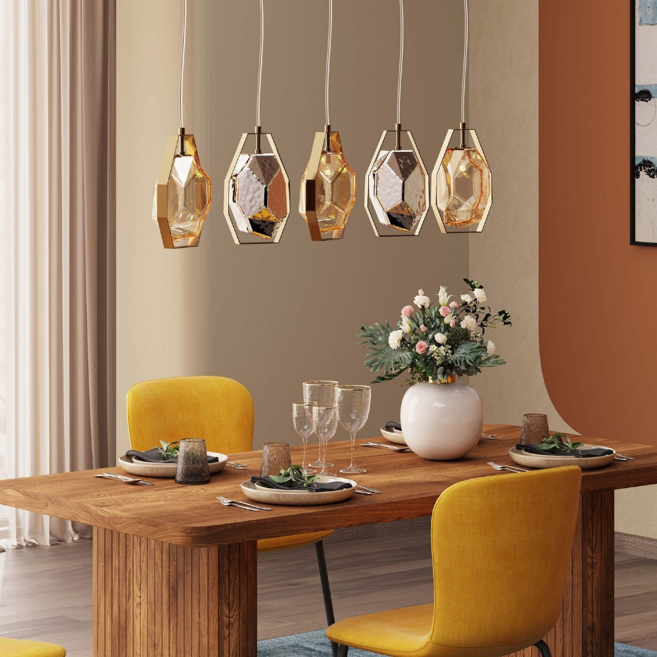 Suspension en verre et acier, DIAMOND FEVER