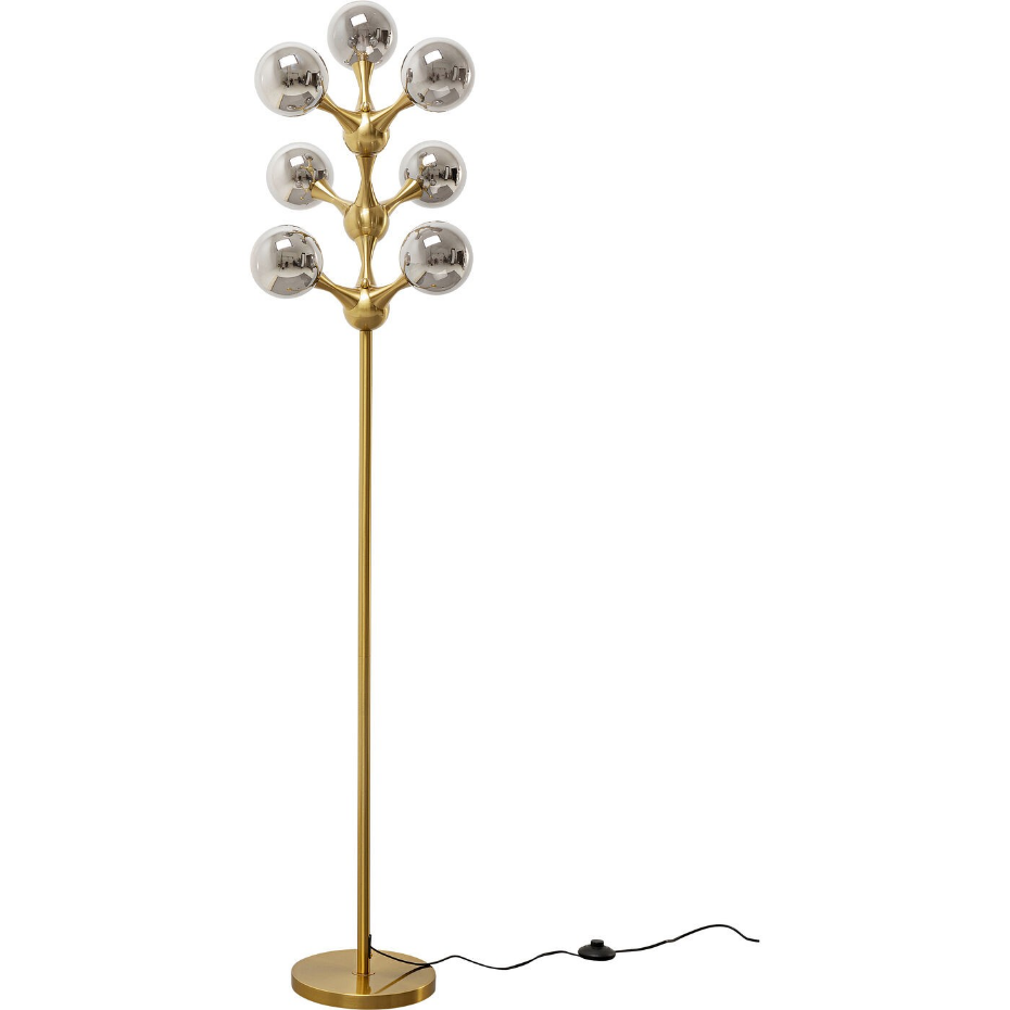 Lampadaire en verre et acier, ATOMIC BALLS