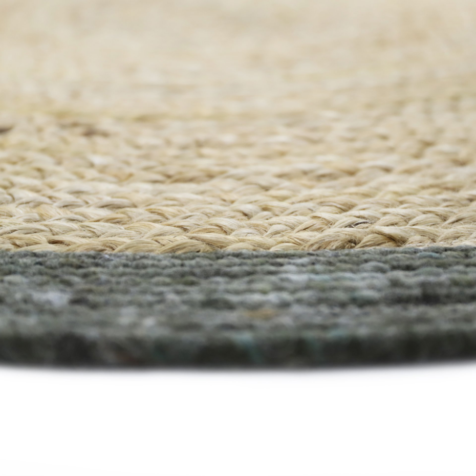 Tapis rond en jute et laine feutrée YHUKI