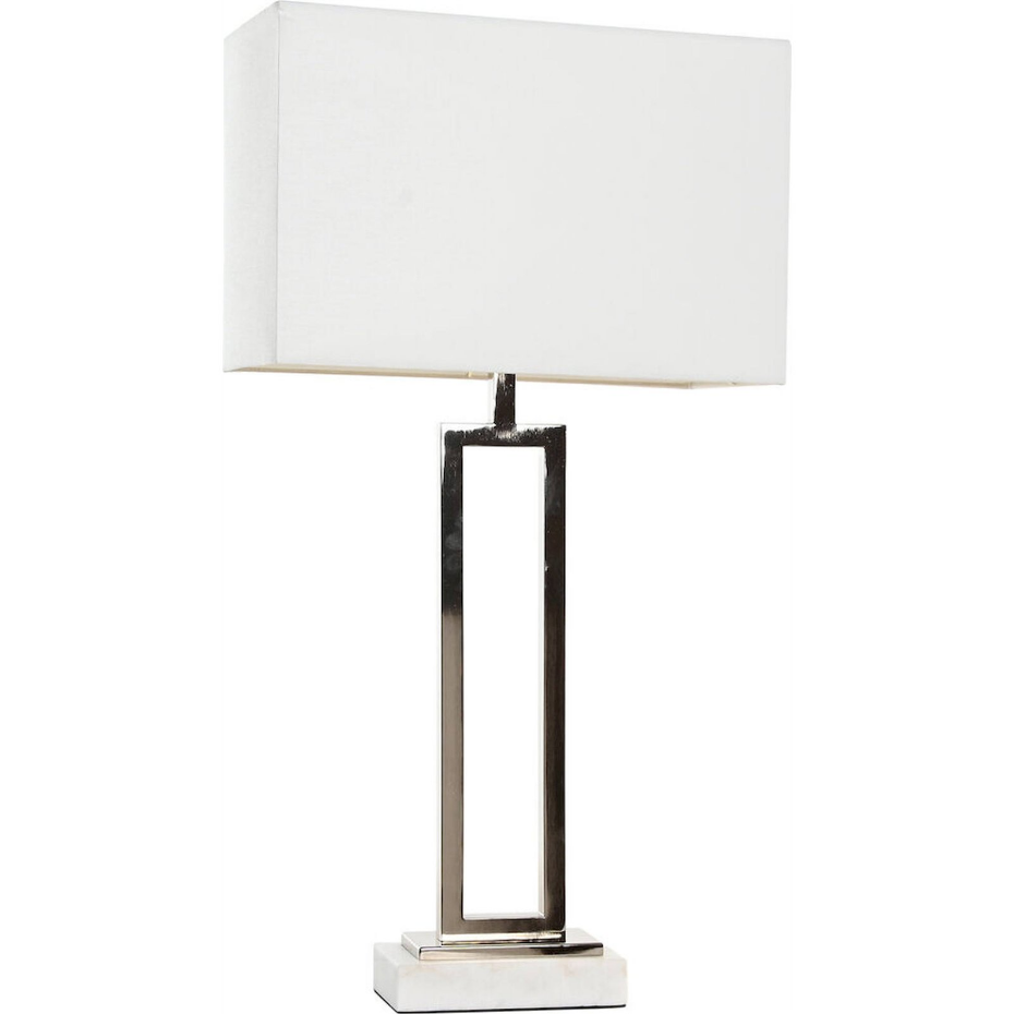 Lampe de table en acier et marbre rectangulaire Moderno