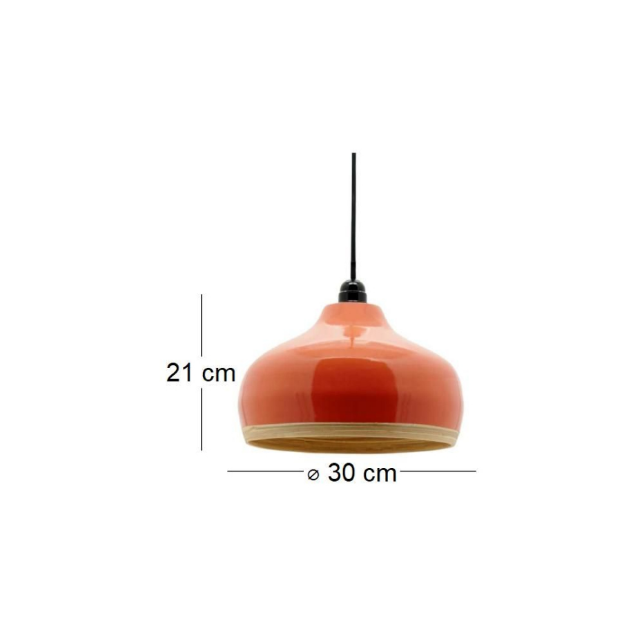 Abat-jour luminaire en bambou laqué