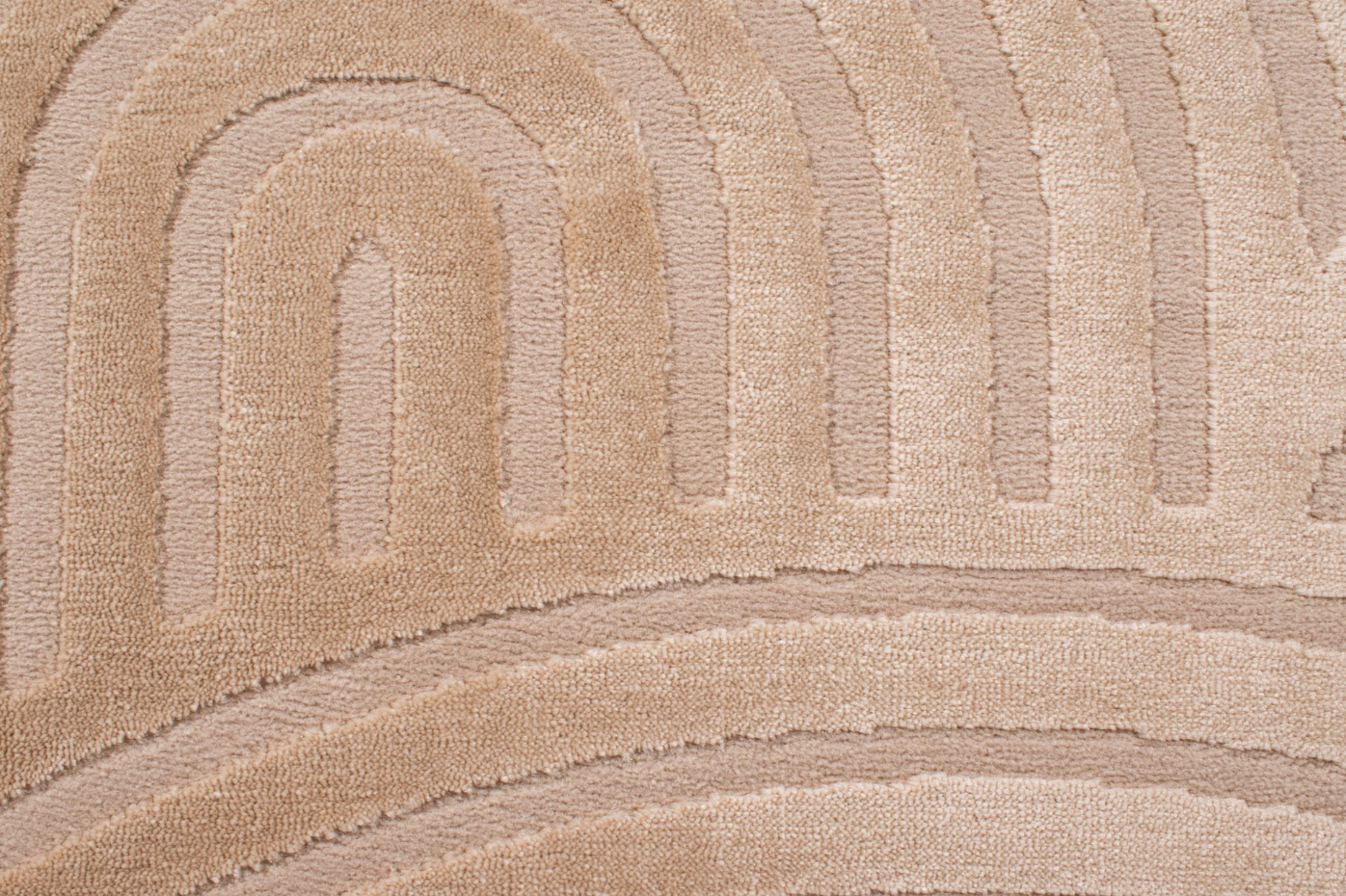 Tapis de salon rond aux motifs arqués BIANCA