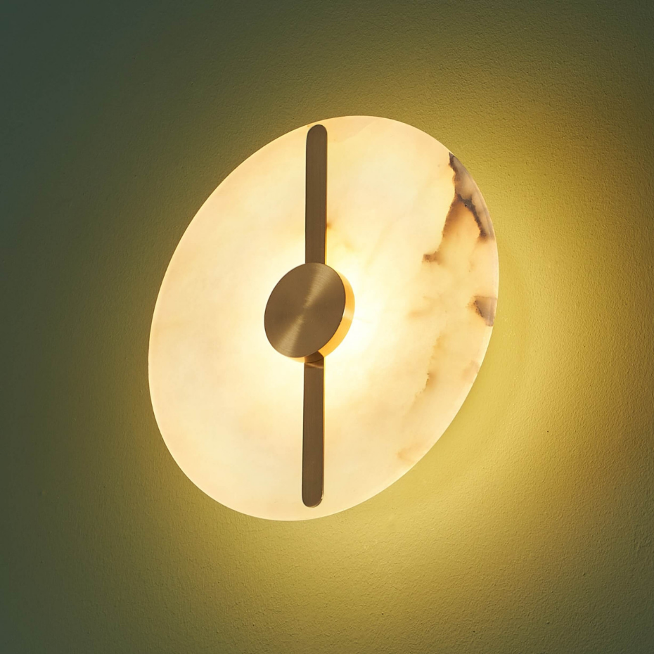 Applique LED disque en albâtre - LUNÉA
