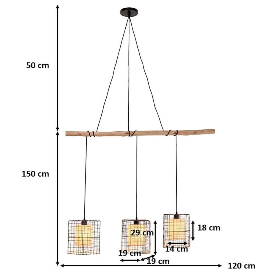 Suspension en hêtre, céramique et acier, GRIDS