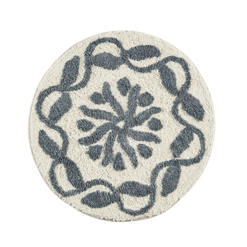 Tapis de bain rond coton tufté