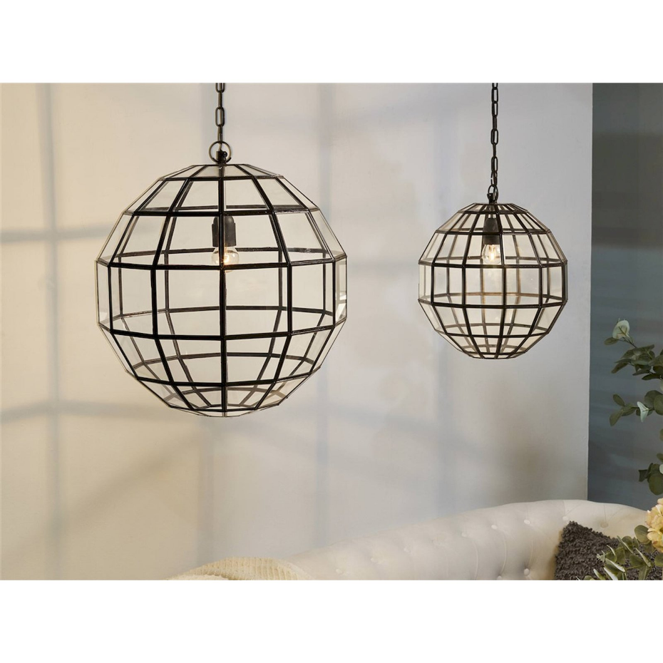 Lampe suspendue ronde en verre décoratif