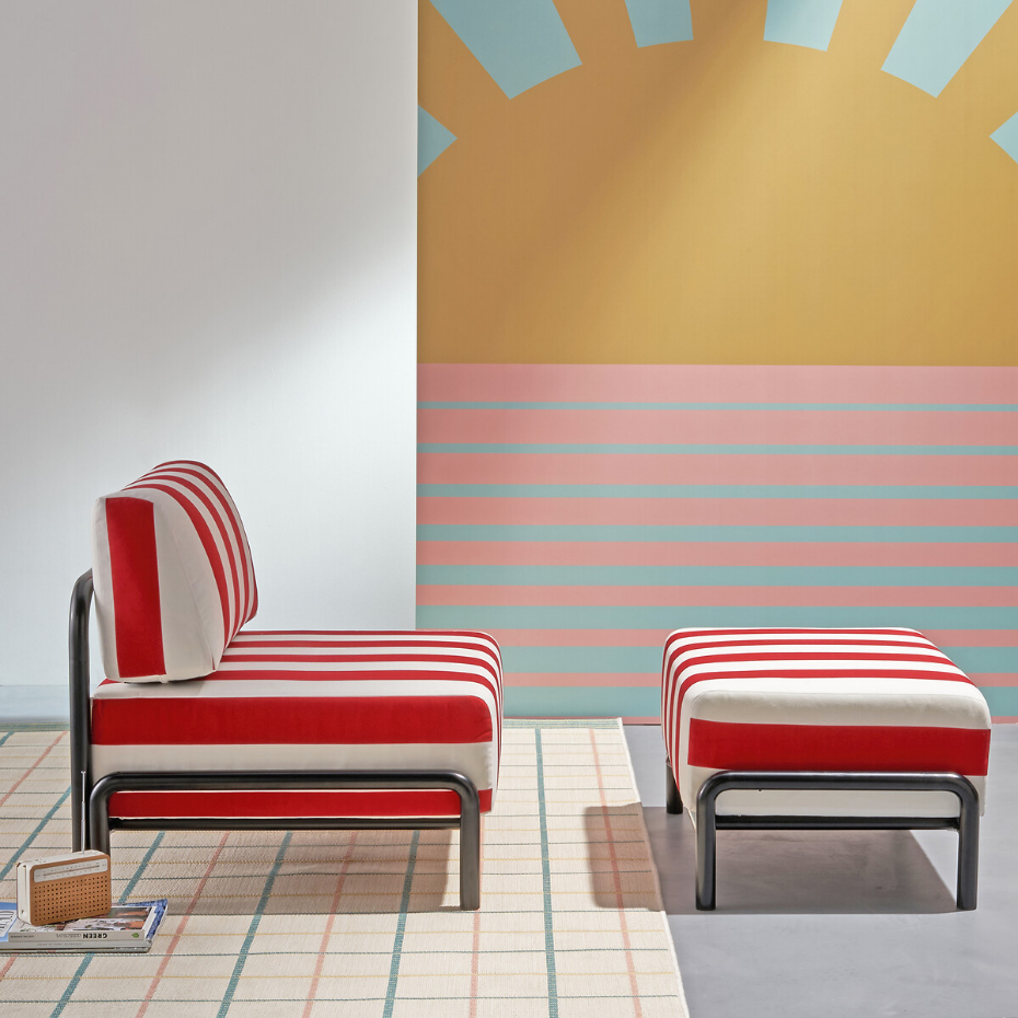 Fauteuil bas de jardin métal acier, Thomes