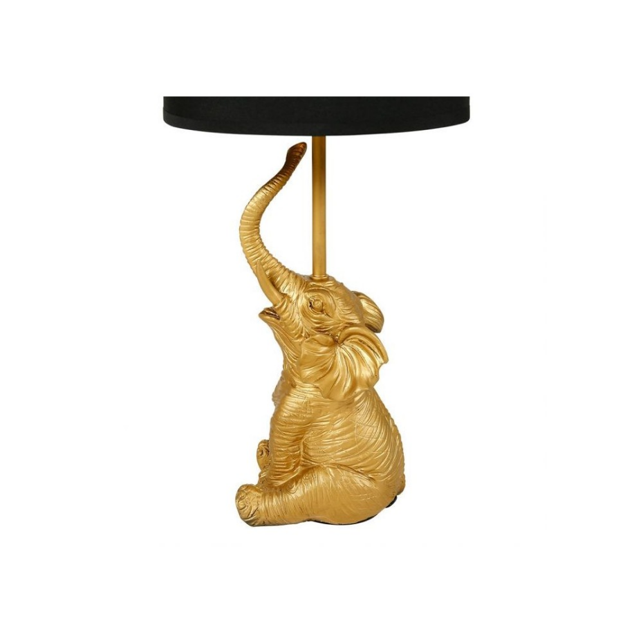 Lampe éléphant Résine Dorée