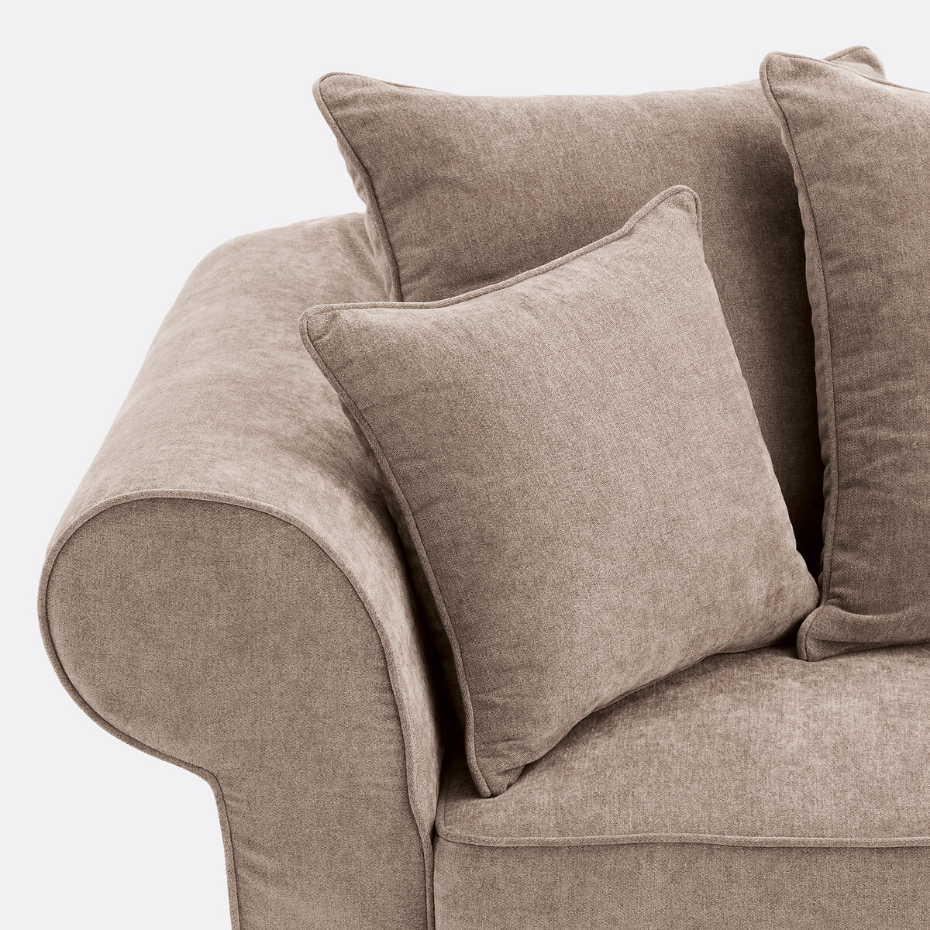 Canapé droit, convertible, 2 ou 3 places, en polyester chiné, ADELIA