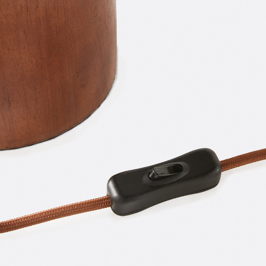 Lampe à poser en hévéa et lin, Vintela