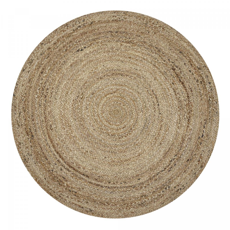 Tapis rond fait à la main en jute motif uni SUNNY