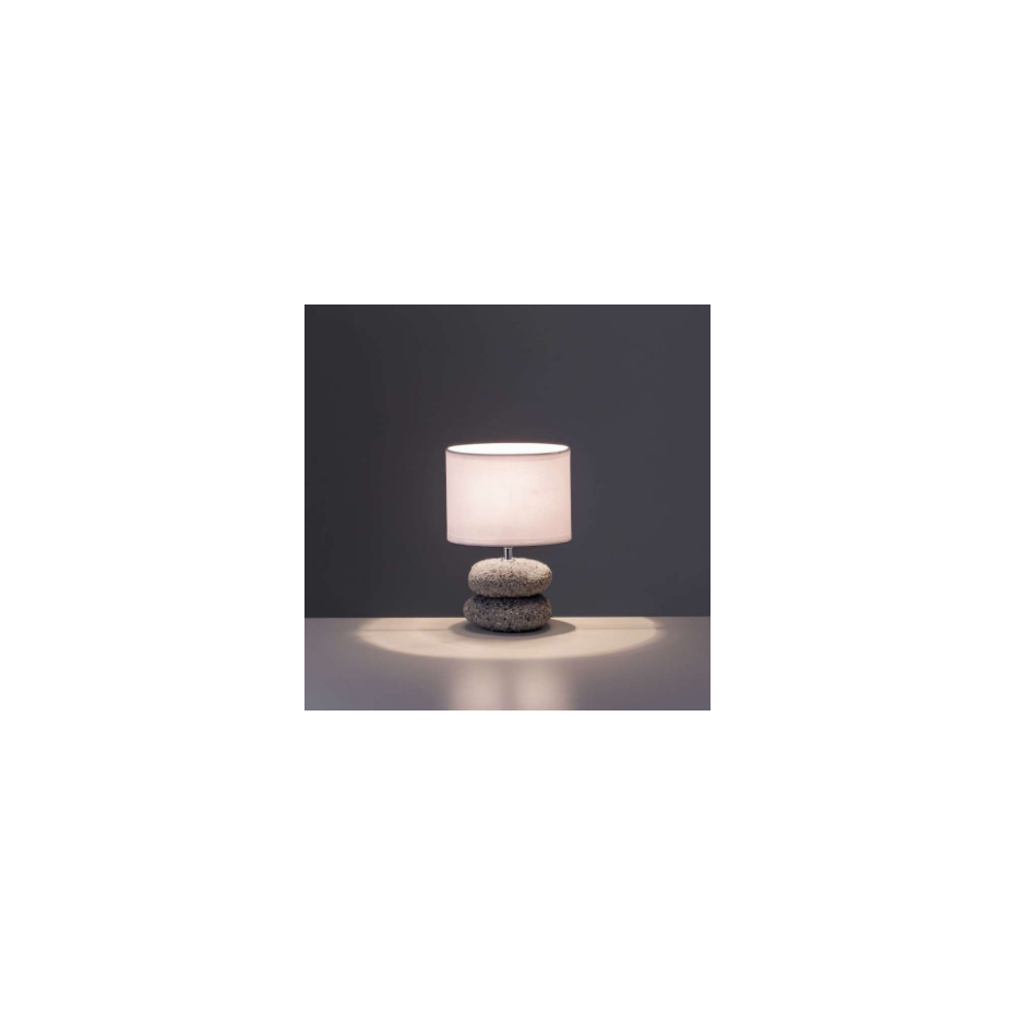 Lampe à Poser Galets Abat-jour Blanc