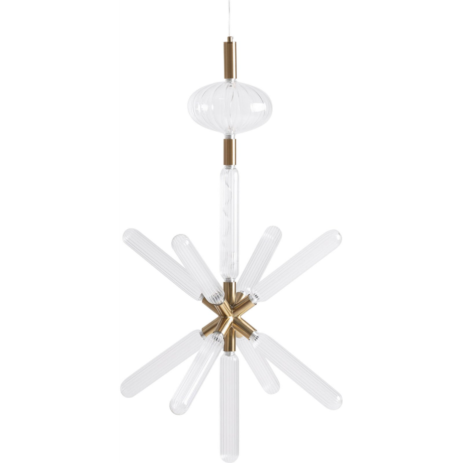 Lustre art déco en cristal fumé suspendu