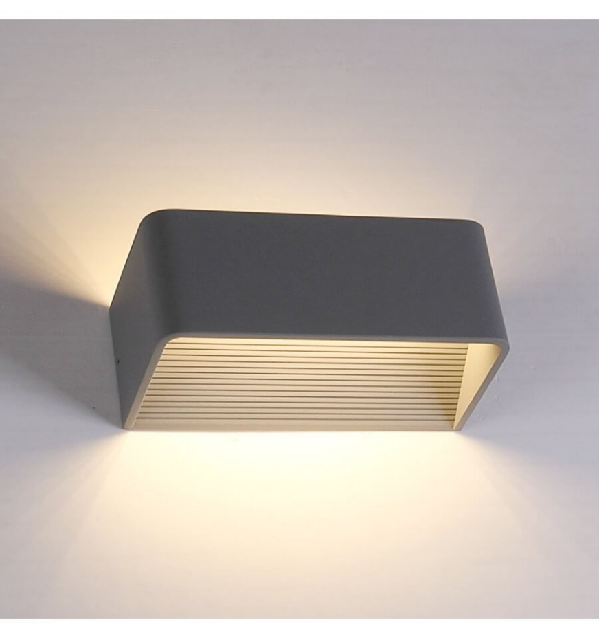 Applique LED grise 20 cm murale - QUADRA