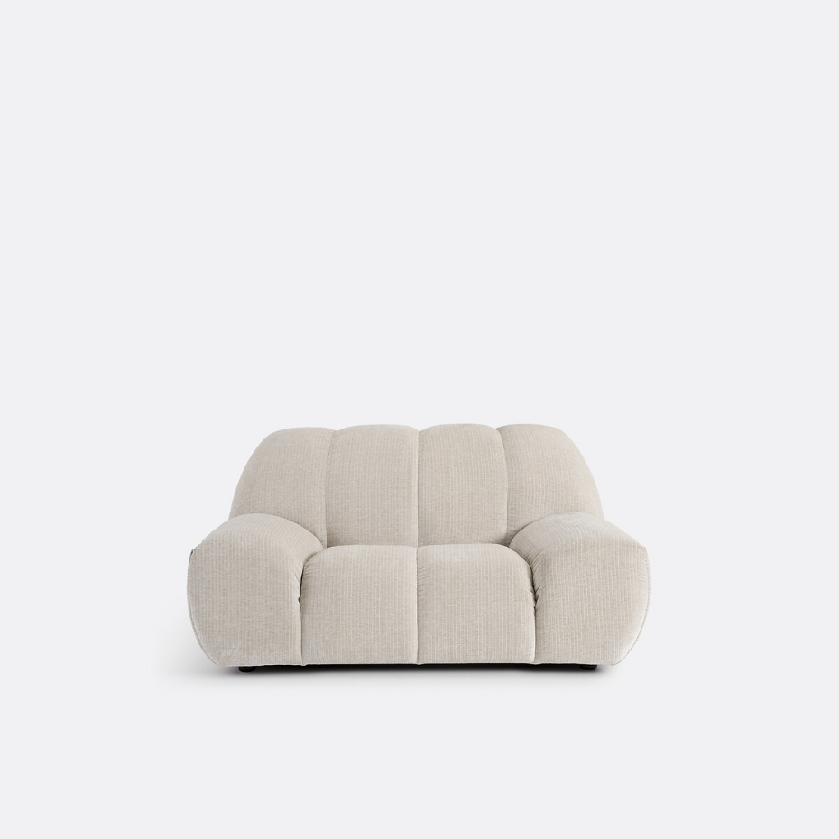 Fauteuil XL, velours côtelé vintage, Nuria