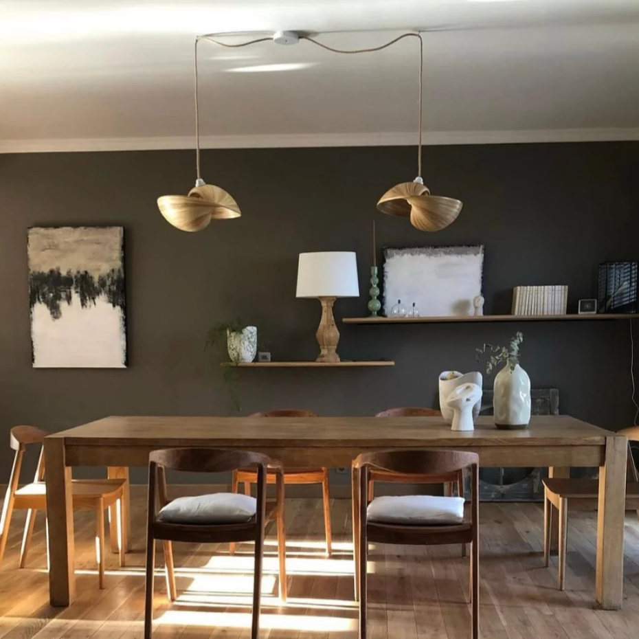 Suspension en bambou forme coquillage EKO