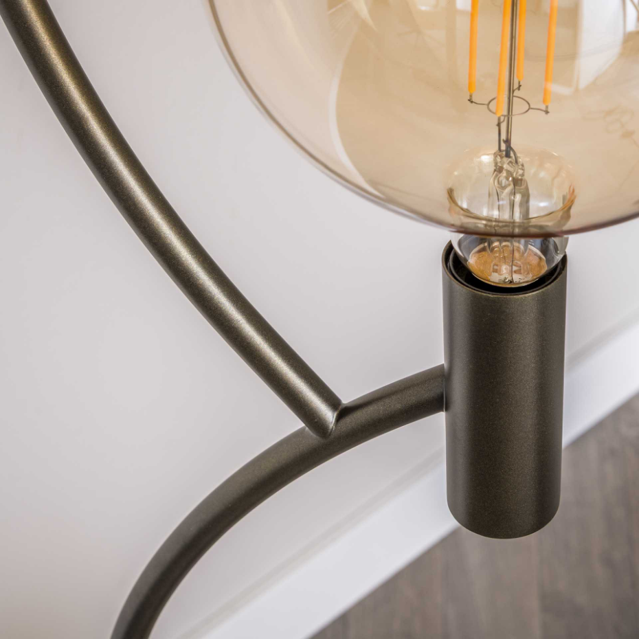 Lampadaire salon en métal courbe finition bronze 3 lampes RALF
