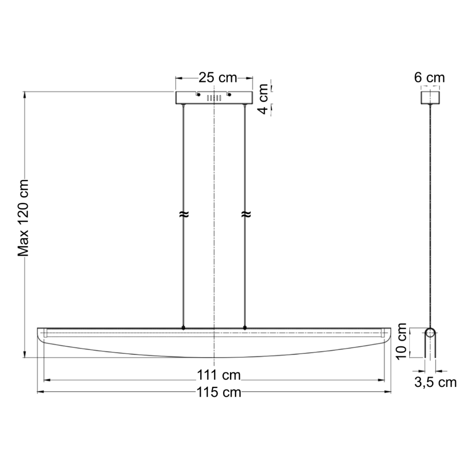 Suspension LED galbée moderne - AUREN