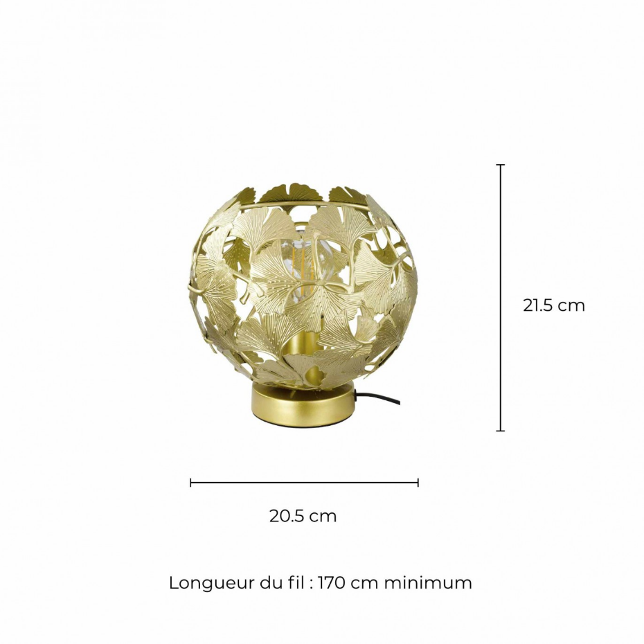 Lampe en métal feuilles de ginko biloba, OSMOSE
