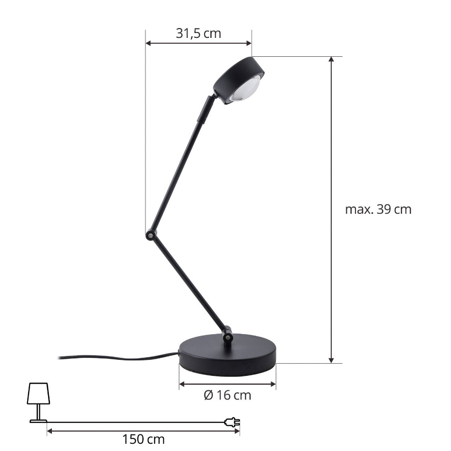 Lampe à poser en métal moderne, Jyla
