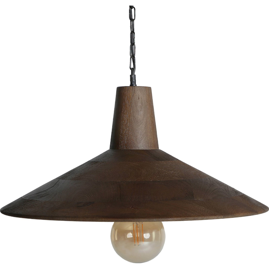 Suspension plafond ronde en bois de manguier