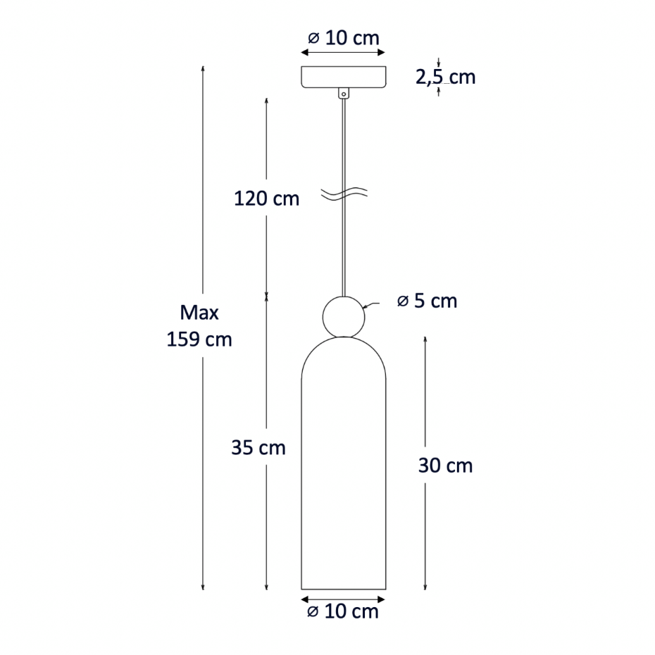 Suspension en verre cylindrique - LEONORA