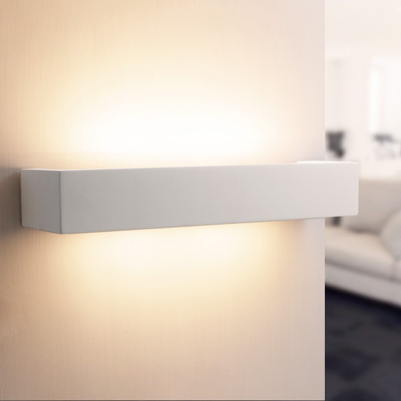 Applique Rectangulaire Haut Et Bas En Plâtre Blanc Jess