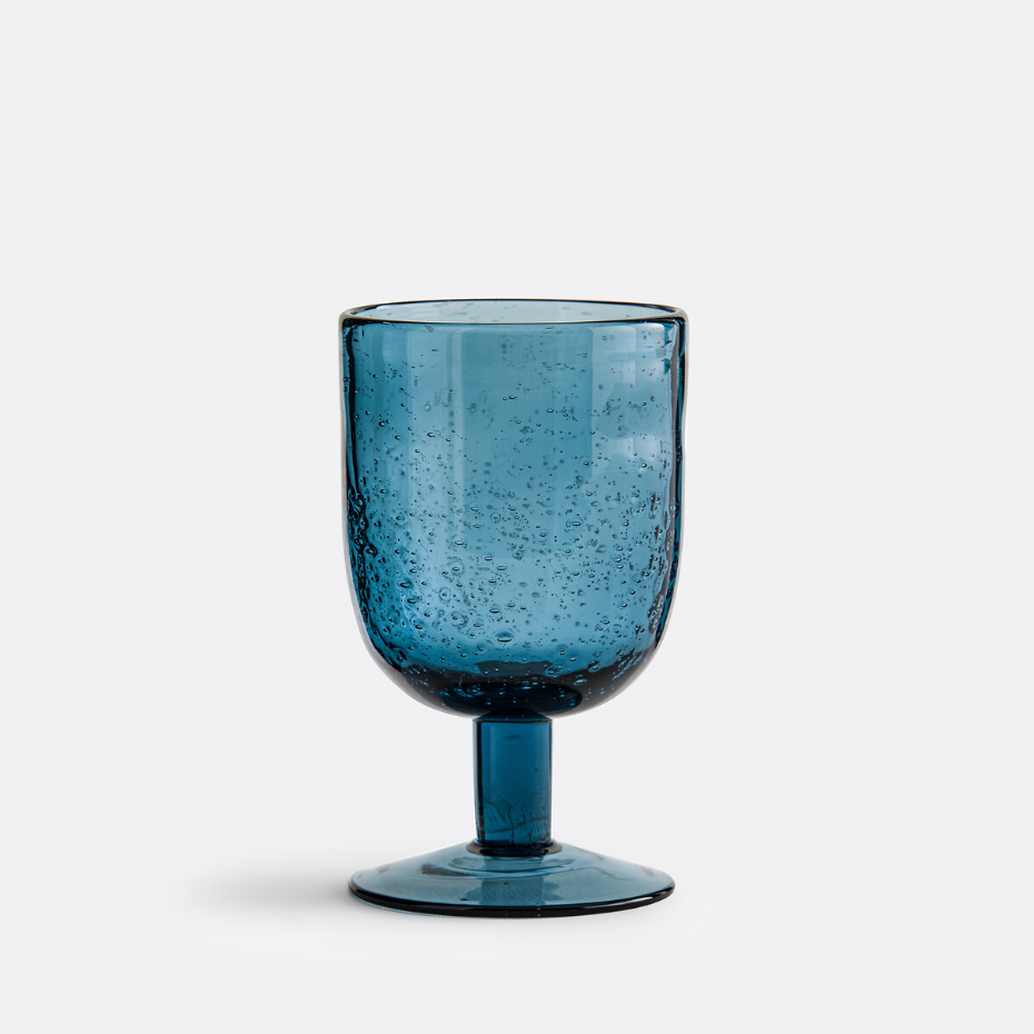 Lot de 6 verres à pied verre bullé, Faraji