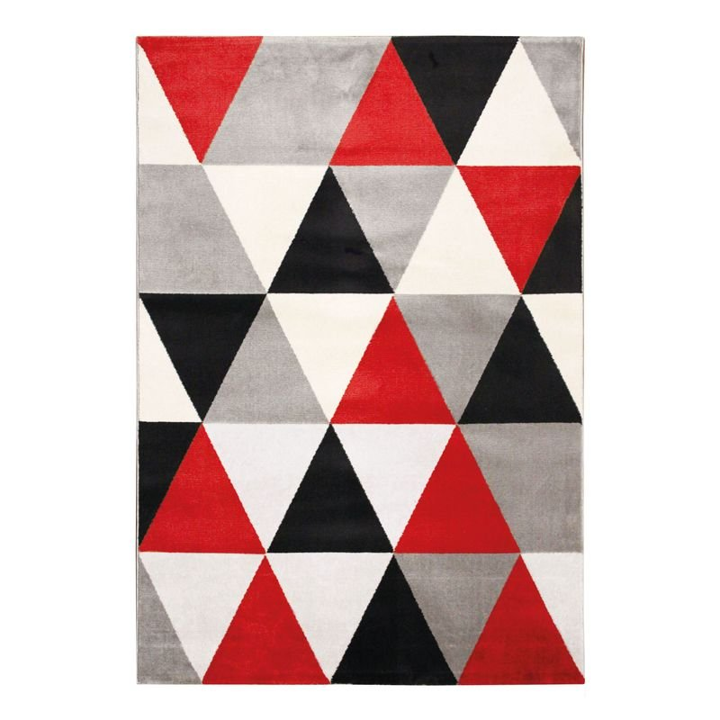 Tapis salon toucher laineux motif triangles  GEO SCANDI