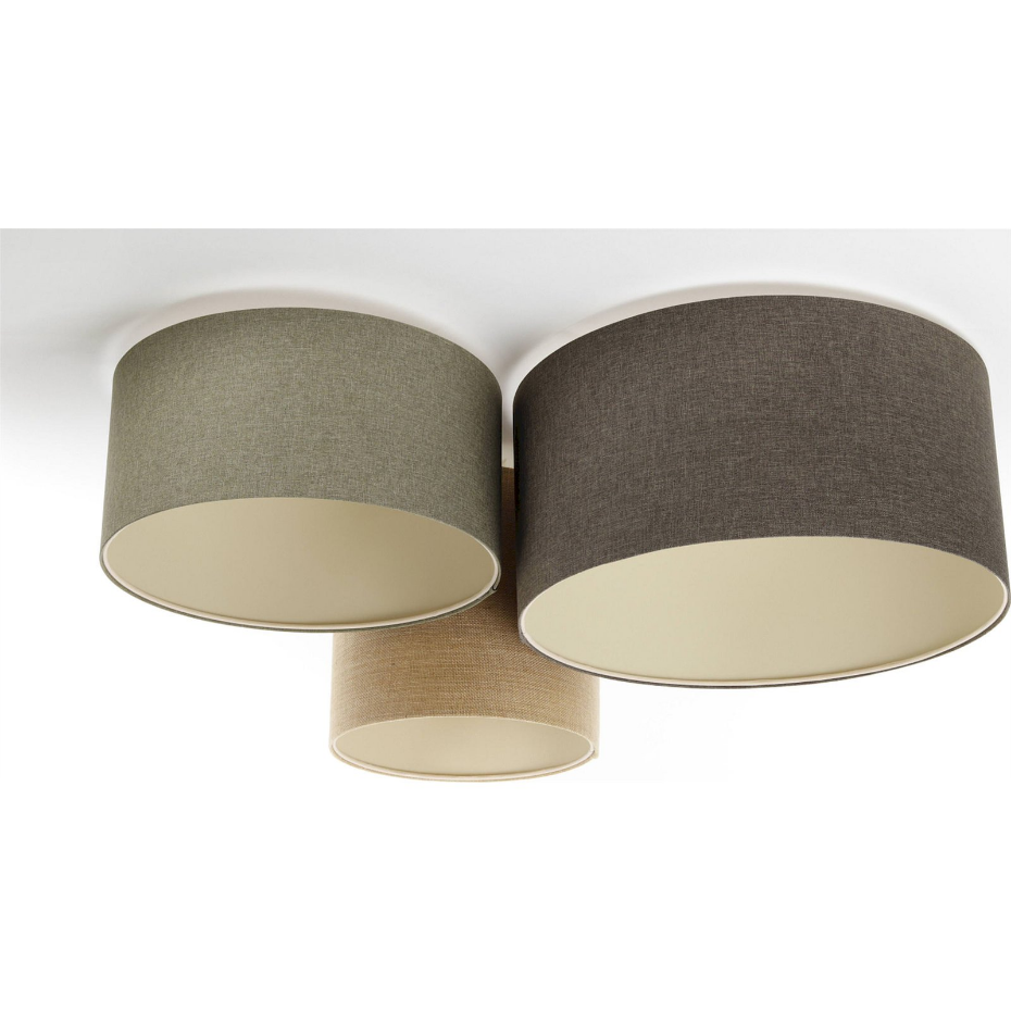 Plafonnier rond en tissu effet structuré Boho Elegant