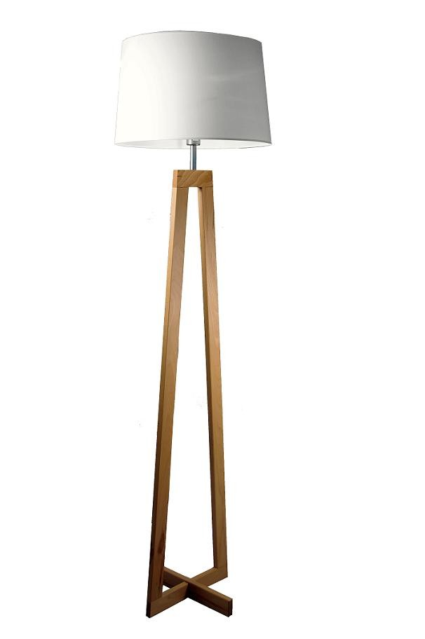 Lampadaire en bois hêtre naturel verni SACHA