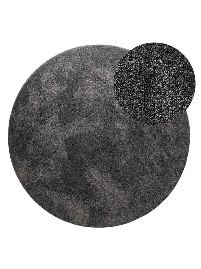 Tapis rond à poils longs lavables MELVIN
