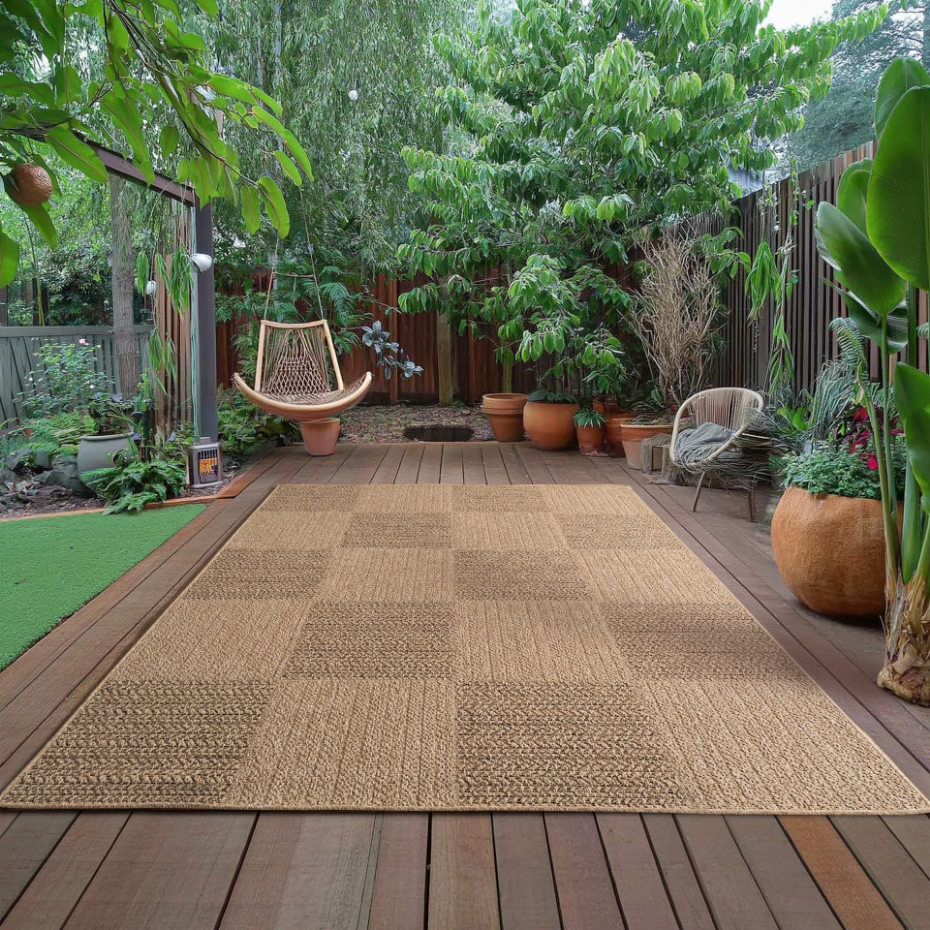 Tapis intérieur extérieur à motif damier LINORA