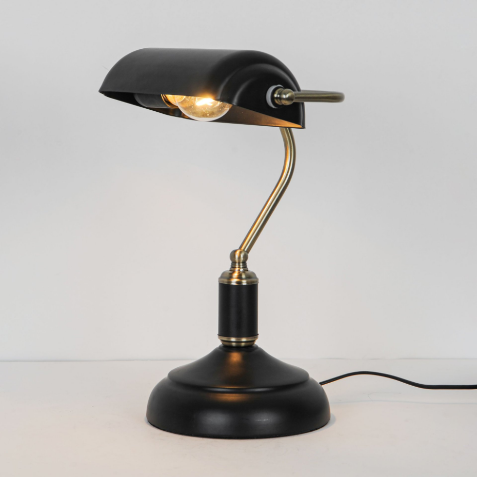 Lampe de bureau en verre et métal, ANITA