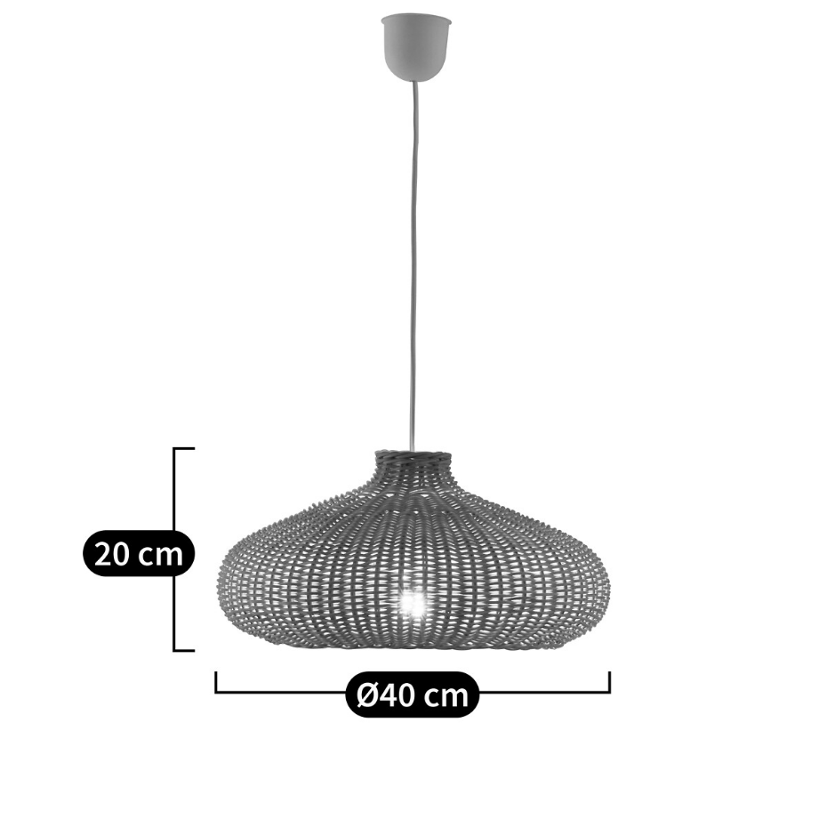 Suspension en rotin Ø40 cm, Isao