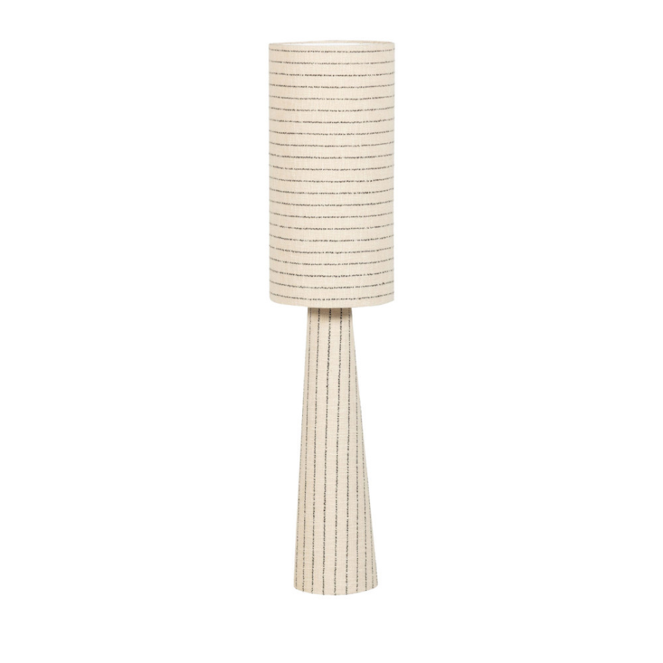 Lampadaire à rayures en métal et tissu bouclette H130cm- LOFT