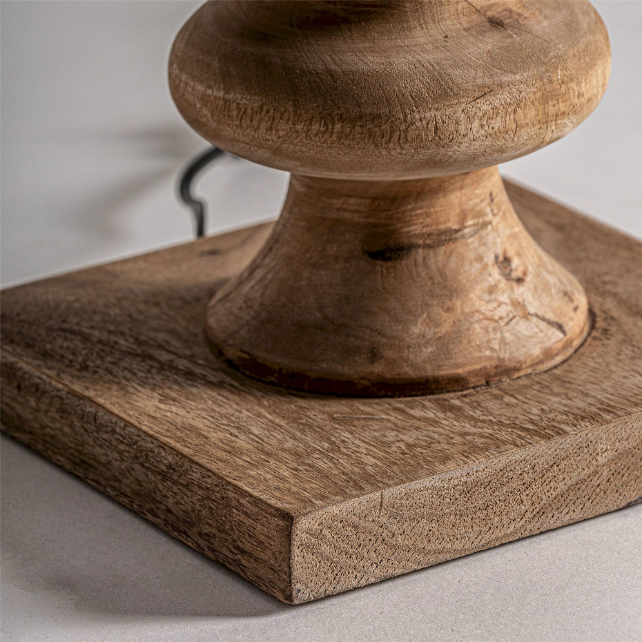 Lampe de salon en bois de manguier style colonial