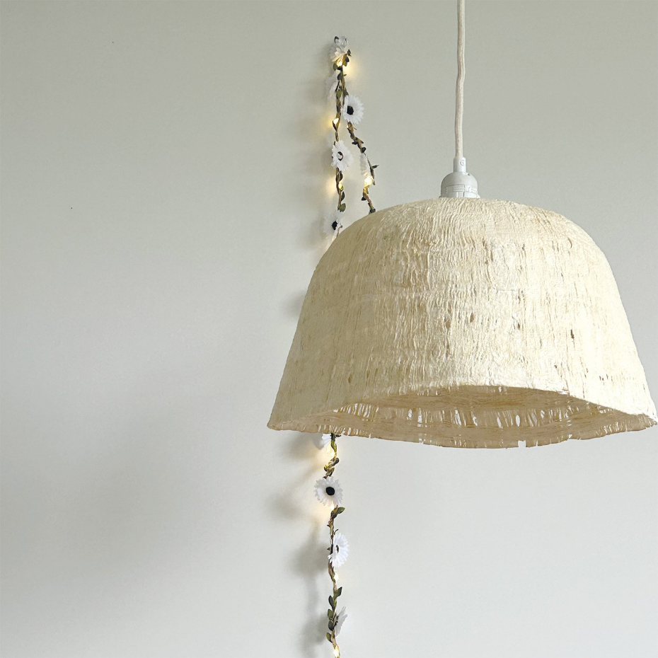 Abat-jour suspension en papier mâché naturel D41